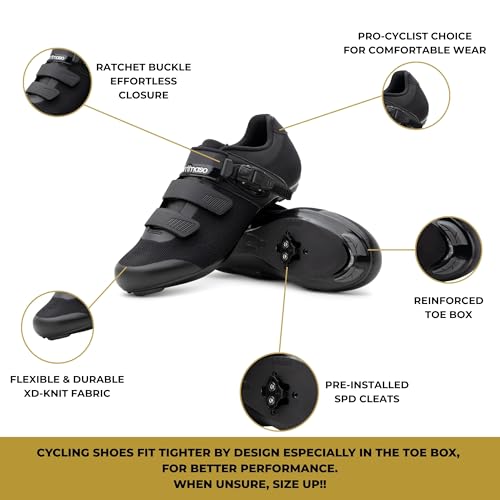Image of Tommaso Strada Mens SPD Shoes-Ready-to-Ride Mens Cycling Shoes with Pre-Installed SPD Cleats-Explore Vareity Cycling Shoes & Bike Accessories.