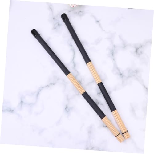 Baquetas para jazz Totority, par de baquetas para batería con mango de goma y varilla de madera de arce, color negro miniatura 7