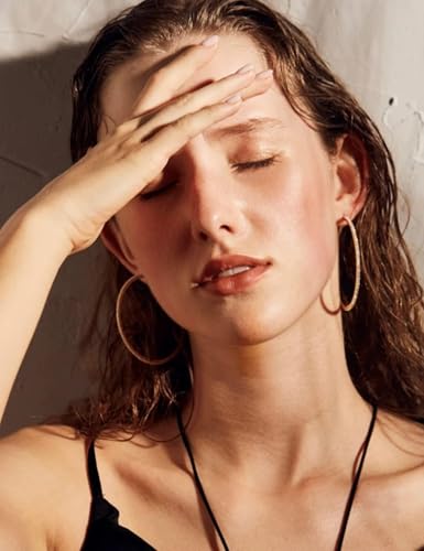 925 Sterling Silver Hoop Earrings Rhinestone Big Large Hoops Earrings for Women 30/40/50/60/70mm Sparkly Cubic Zirconia2