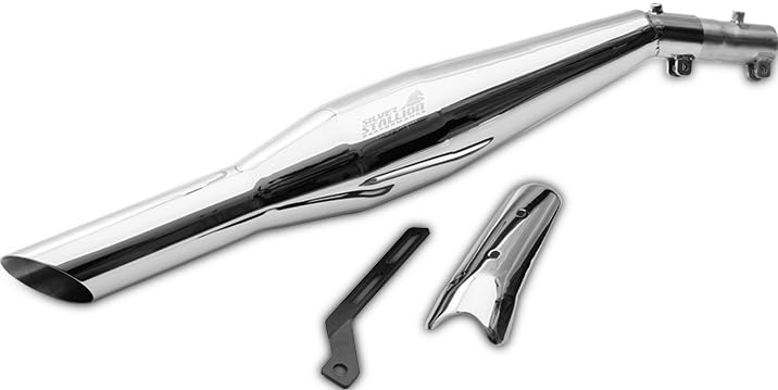 Drift Exhaust System for CB350, +1.5 BHP Boost, +3 Nm Torque, Cruiser Style, Deep Bass Sound, Lightweight Performance, Silver Finish-image-13