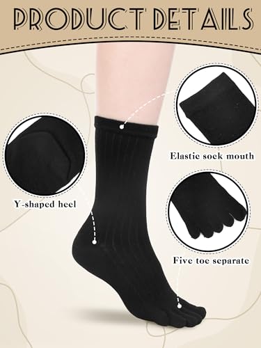 Image of Bencailor 4 /12Pairs Women Toe Sock Five Toe Sock