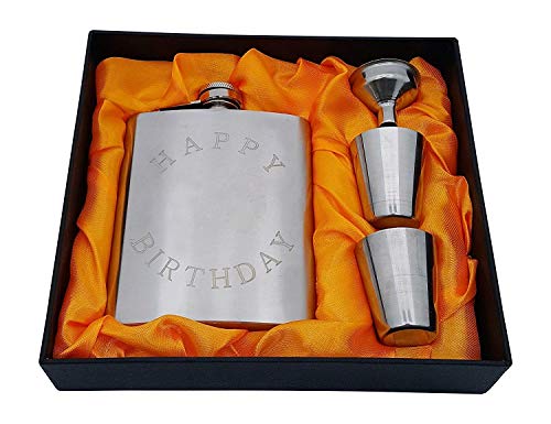Happy Birthday Flask Gift set - Fiaschetta con incisione"Happy Birthday"
