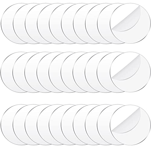 Jetec 30 Pcs 3 Inch Acrylic Circle Blanks Clear Disc Round Transparent Acrylic Coasters Ornament Blanks Miniature Bases for Crafts Christmas Ornament DIY Art Projects Suplies