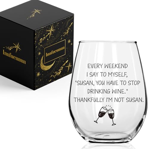 Innfueunun Funny Wine Lovers Gifts for Women, Wine Gifts for Mom Best Friend Bestie Boss Manager Coworkers Friends Neighbor Girlfriend Lovers, Cute Glasses Gift for Birthday Mother's Day