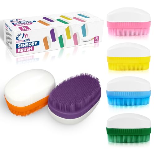 Wilbarger Method Therapy Brush 6 Pack (Colored) - Therapressure Sensory Brush for Occupational Therapy and Brushing Protocol