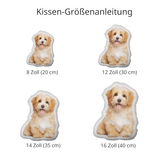 Eletizy Benutzerdefinierte Kissen in Haustierform, personalisiertes lustiges Kissen mit Haustier/Bild/Menschen, doppelseitiger 3D-Druck, Fotogeschenk für Geburtstag, Erntedankfest, Weihnachten (30cm)