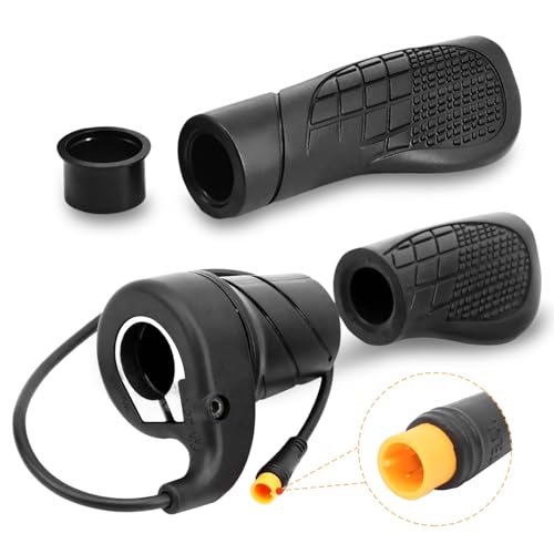 Image of Ebike Half Twist Throttle, FT76X Electric Bicycle Right Handle, Half Throttle Handle with Waterproof Plug, Ebike Modified Thumb Throttle Part for Ebike MTB Conversion Kit Parts