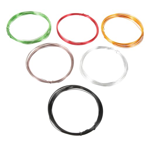 BAZEITFLOW Fil De Fer En Aluminium Pour Bonsaï 1,0 Mm x 5 m 6 Pièces Couleurs Variées Pour Modelage Et Palissage De Plantes Jardinage