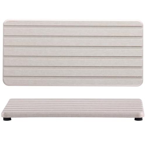 Image of NiuYichee 2 PCS Water Absorbent Diatomite Coasters Rectangle, Grooved Design, Water Absorbing Stone Used for Hand Soaps & Plants & toiletries in The Modern Home