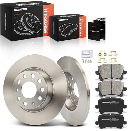Frankberg Bremsensatz inkl. 2x Bremsscheiben + 4x Bremsbeläge Hinten Kompatibel mit Tigua.n 5N Q3 8UB 8UG Superb II Kombi 3T5 Golf VI 5K1 Replace# 5Q0615601Q JZW698451E