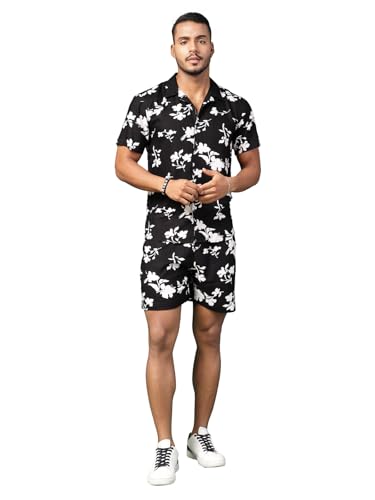 Image of Rigo Printed Co-Ord Set for Men | Casual Shirt & Shorts Night Suit Set | Lounge-wear Nightdress Pajama Set for Mens & Boys | Night Wear, Beach Wear, Vacation Wear Outfit