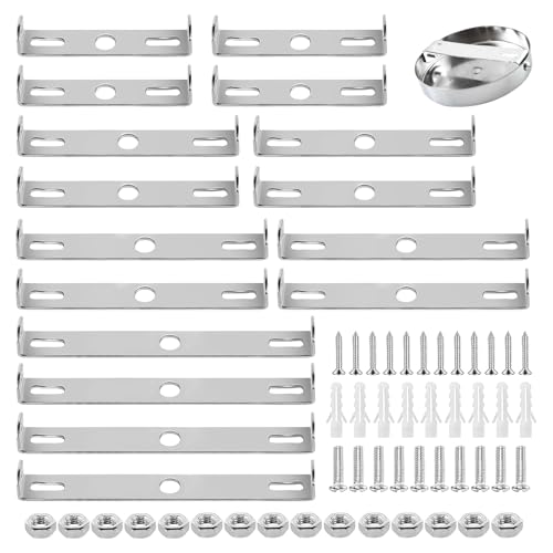 16 Stück Lampenhalterung Decke Set, 80/90/100/110mm Deckenhalterung Lampen Leuchten Montagehalterung Deckenleuchte Halterung mit Schraube Zubehör für Home Office Leuchte Montage