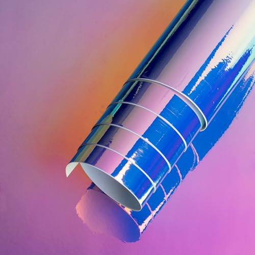 Image of Itsy Bitsy Vinyl Holographic Opal Blue, 12in x 2ft 1 Roll | Wrap | Color-shifting adhesive vinyl ideal for decor upgrades, craft customization, and smooth surface applications.