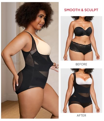 Nebility Plus Size Shapewear Bodysuit for Women Tummy Control Body Shaper Seamless Faja Colombian Waist Trainer Girdle3