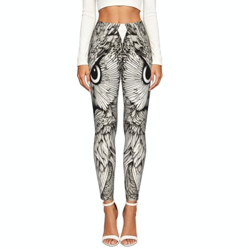 Leggings de yoga elásticos con búhos estampados longitud completa 2