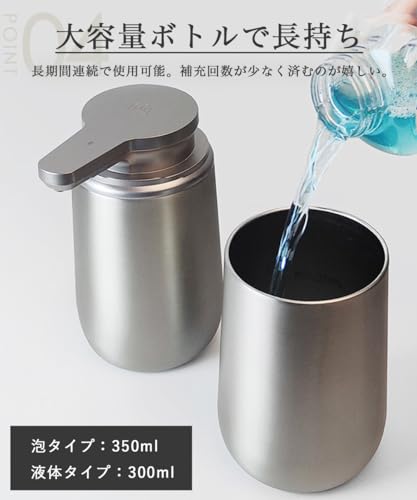 Natty & Company ソープディスペンサー 自動 ステンレス 充電式 SPDP204 (泡タイプ) の商品画像 7