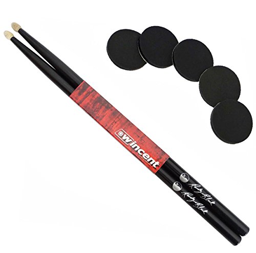 Baguettes Wincent Randy Black + pads keepdrum anti résonance batterie