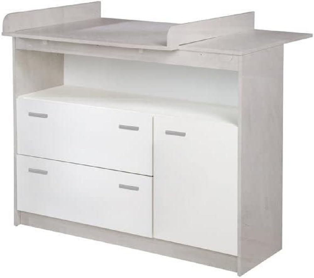 roba Wickelkommode ‚Julia‘, mit abnehmbarem Wickelansatz, breit, 2 Schubladen, Wickelhöhe 90,5 cm