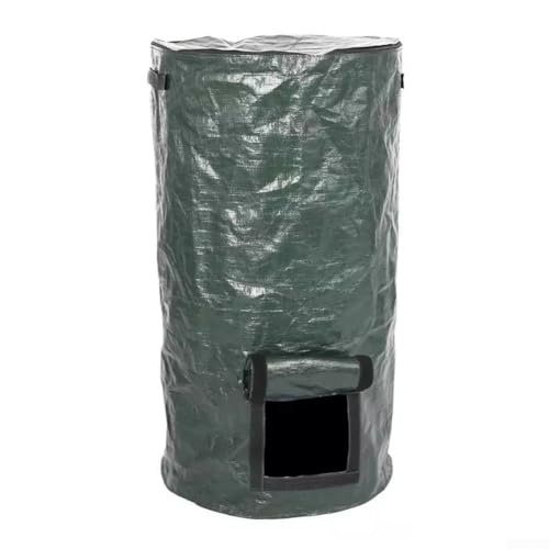 HpLive Composteur de jardin, bac à compost de jardin avec couvercle, sac réutilisable pour l'extérieur, poubelle organique pour déchets de cuisine et de jardin (vert, 45 x 80 cm)