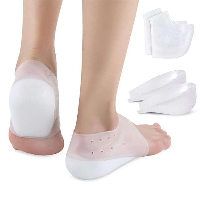 clasyflyclasyfly Height Increase Heels Cushion Insole, Gel Heel Invisible Height Elevators, Heal Dry Cracked Heels, Arch Support, Heel Protectors, Heel Support Women’s Pair
