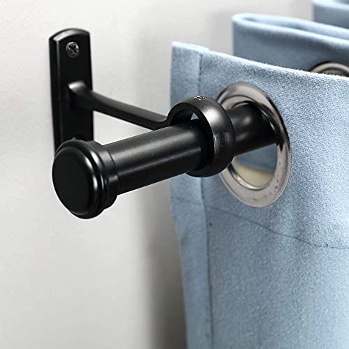 1 Inch Curtain Rods, Curtain Rods For Windows, Hanging Curtain Rod&Wall Mount With Brackets, Outdoor Curtain Rod, Curtain Rods For Windows, Black (Small 28"-48") #TOP4