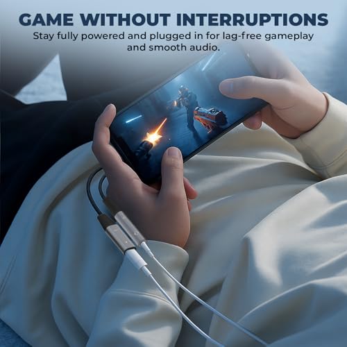 Image of Amkette Adapt Type-C to 3.5mm Audio Adapter with PD Standard Charging | Hi-Res DAC | Simultaneous Music & Charging | Aluminium Alloy Body, Braided Cable | Compatible with PD-Supported Type-C Devices