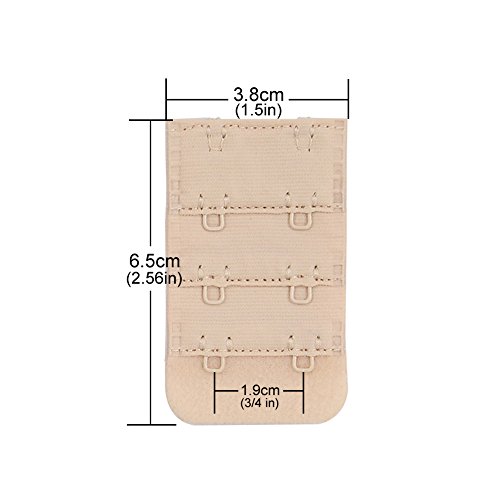 Closecret Women's Bra Extender Bra Band Breathing Room Multi-Size(2 Hooks 3/4 Inch Spacing) #TOP1