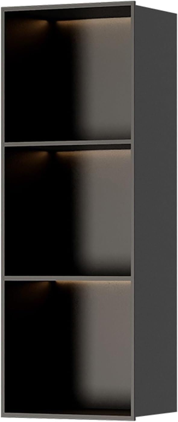 MYUYEE Recessed Niche Shower For Bathroom Storage, Wall Mounted Storage Cabinet, With Led Light, Niche Single Recessed Shower Shelf (Black 90X28X12.5Cm)