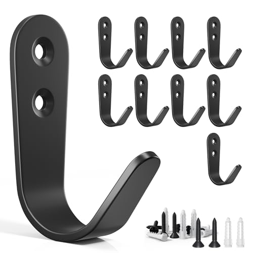 PRIGVOT 10PCS Wall Hooks - Coat, Backpack & Hanging Hooks for Bathroom, Bedroom, Entryway