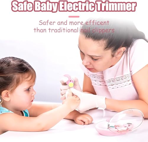 Image of Qunlions life Electric Nail File Drill For Baby No Sharp Claws Hurt, 18 In 1 Safety Cutter Trimmer Clipper For Toes And Fingers (Pink Upgrade) - 1 Count