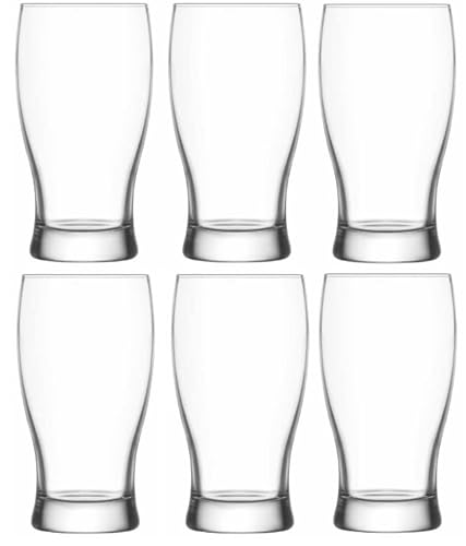 UNISHOP Set mit 6 Biergläsern, 38 cl, Pilsner-Gläsern, transparent, spülmaschinenfest Cover