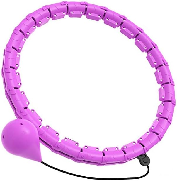 cotton yangda Smart Hula Ring Hoops, Weighted Hula Hoop for Adults, 24 Knots Detachable & Size Adjustable Smart Hoola Hoop with Auto Rotation and 359-degree Massage, Thin Waist Exercise