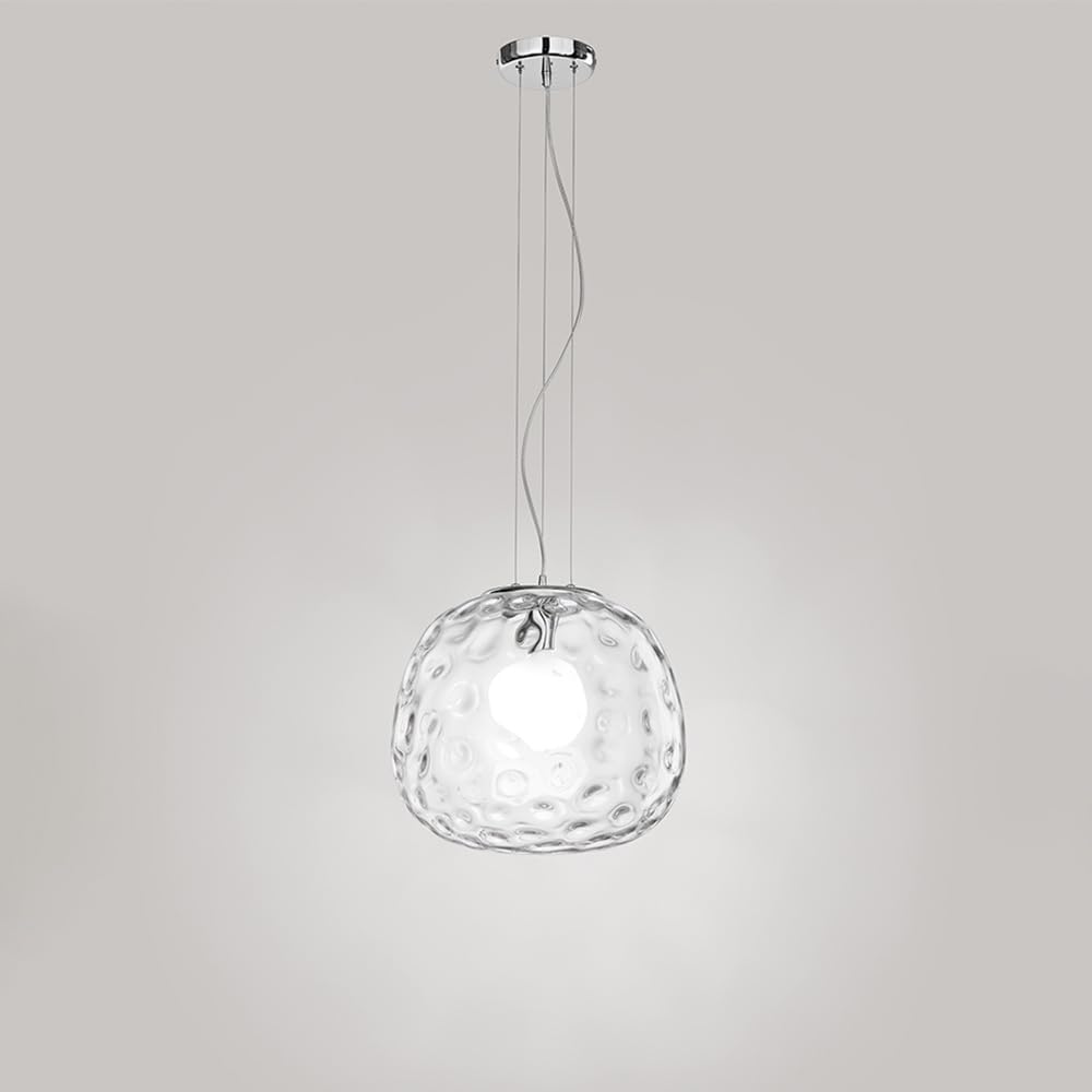 Suspension chrome et verre transparent E27 Perenz pour éclairage intérieur moderne - 3