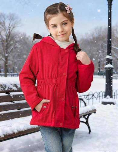RAISEVERN Girls Winter Coat Warm Parka Puffer Jacket with Hood for 3-7 Years2