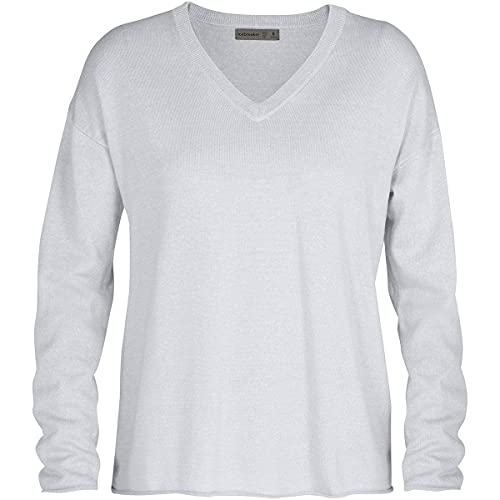 Preisvergleich Produktbild icebreaker Damen Flaxen V Pullover, milkwood Hthr, S