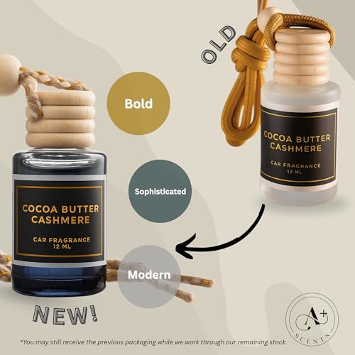 Image of COCOA BUTTER CASHMERE - A warm, intriguing fragrance that combines sweet cocoa butter and coconut. - Lasts up to 60 days - Luxury Car Perfume A+ Scents Car Hanging Diffuser
