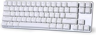 Mini Wired Mechanical Gaming Keyboard OUTEMU Brown Switch 68-Keys (60%) Gaming Keyboard - White Case Silver Tone Plate Magicforce by Qisan