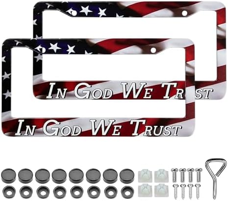 Patriotic USA License Plate Frame - American Flag Design Aluminum Cover For Car, Truck, SUV - View #11