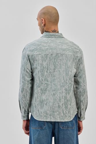 Image of SNITCH Men Casual Shirt | Slim Fit Full Sleeve Mandarin Collar Stripes Design | Premium Viscose Blend & Breathable Fabric for Everyday & Semi-Formal Wear
