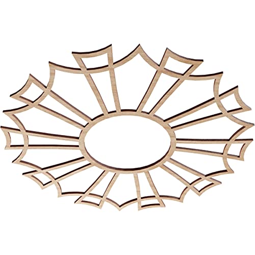 Image of Ekena Millwork 18 inchOD x 6 3 /8 inchID x 1 /4 inchT Augustus Wood Fretwork Pierced Ceiling Medallion, Alder