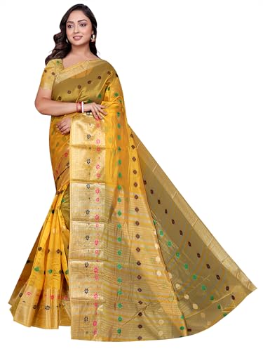 Image of Sarees for Women Wear Organaza Silk Banarasi Sari Kanjivaram Soft Pure Paithani Wedding Original Kanchipuram Pattu Sadi with Blouse Piece 2026 (Flowermeena)