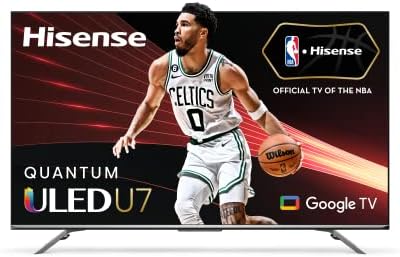 Hisense ULED Premium U7H QLED Series 65-inch Class Quantum Dot Google 4K Smart TV (65U7H, 2022 Model), Black