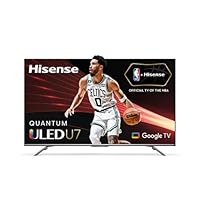 Hisense ULED Premium U7H QLED Series 55-inch Class Quantum Dot Google 4K Smart TV (55U7H, 2022 Model),Black