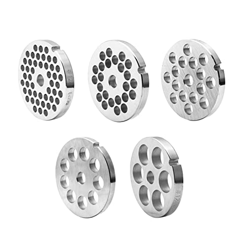 Peiiwdc Stainless Steel Meat Grinder Crusher Mixer Mincer Plate Disc 6/8/10/12/18mm Hole Kitchen Accessories Replacement Meat Grinder Plate Disc 10mm 6mm Meat Grinder Replacement Mincer