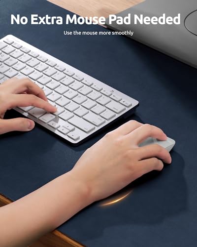 Image of YSAGi Leather Desk Mat, Large Mouse Mat, 60 x 35 cm, Dark Blue