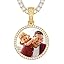 0171 Gold round pendant with tennis chain