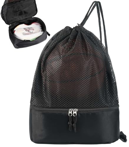 Basketball Bag with Shoes Compartment & Mesh Soccer Ball Bag