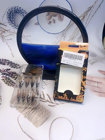 Halloween Black French Tip Press on Nails Short Stars and Moon Fake Nails Full Shiny Cover Almond False Nails with Black Acrylic Stick on Nails Artificial Glue on Nails for Women Girls 24Pcs