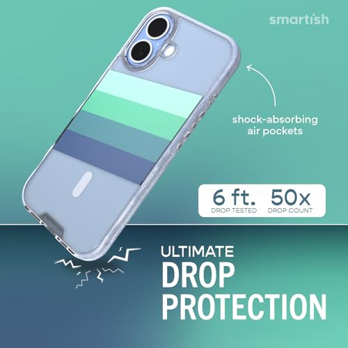 Image of Smartish iPhone 17 MagSafe Clear Case - Gripmunk Magnetic Slim Case [Lightweight + Protective] Anti-Yellowing Thin Grip Clear Cover for Apple iPhone 17 - Deep End