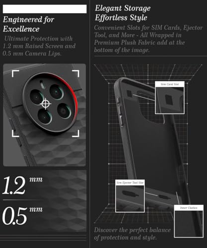 Image of WOW IMAGINE Back Cover for Realme Narzo 70 | Narzo 70 Pro | Realme 12 Plus | P1 5G with Hexa Cube Design | Ultra Slim Soft Case | Inner Velvet Fabric | Matte Silicone Flexible Mobile Case - Black